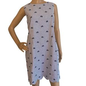 CYNTHIA ROWLEY  | BICYCLE & STRIPES SLEEVELESS SHIFT DRESS  SZ 8
